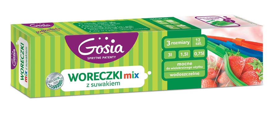 Woreczki z suwakiem Gosia mix 12szt