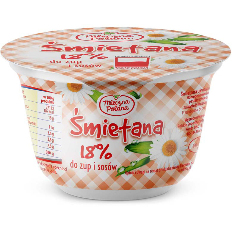 Śmietana 18% Mleczna Polana 200g