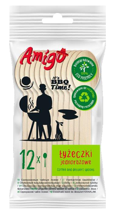 AMIGO PL Łyżeczki jednorazowe drewniane