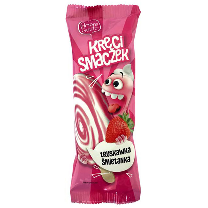 Amore Gusto lody Kręcismaczek śmietankowo-truskawkowe 110 ml