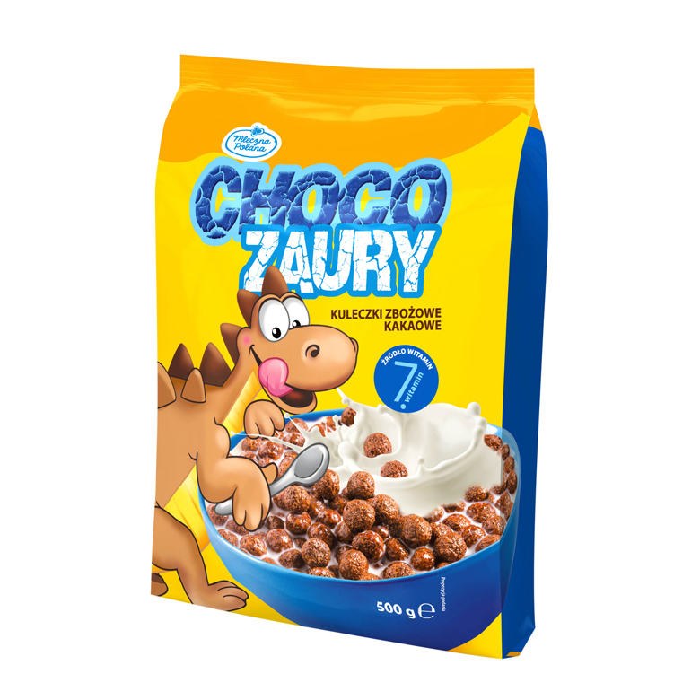 Płatki kuleczki czekoladowe  Chocozaury Mleczna Polana 500g