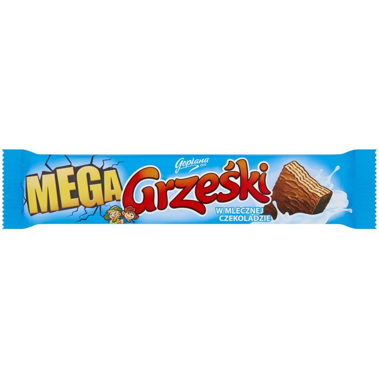 Wafle kakaowe w mlecznej czekoladzie Grześki 48g