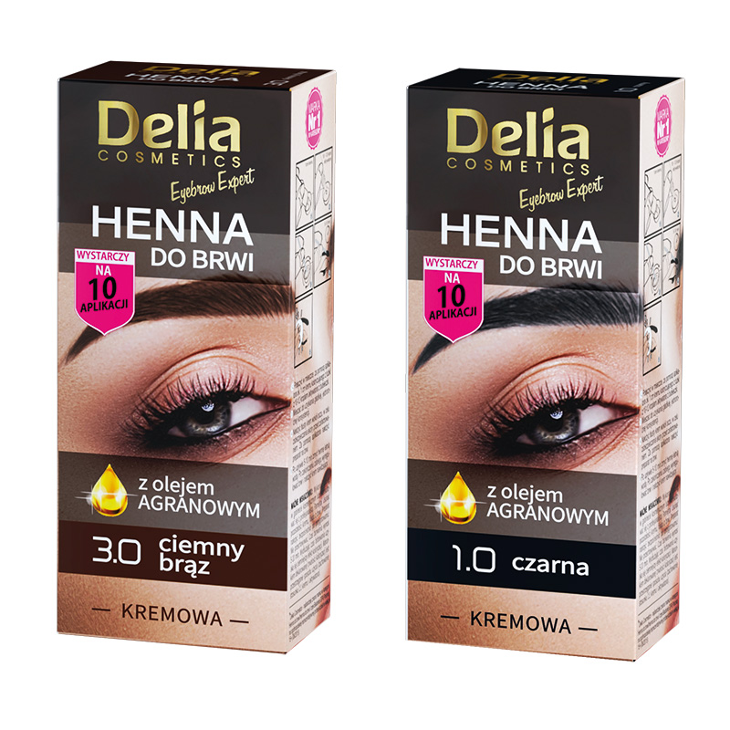 Henna kremowa do brwii z olejem Arganowym Delia 10ml sort