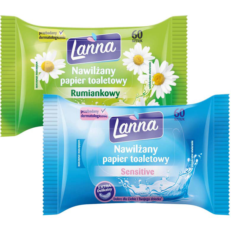 Lanna papier toaletowy nawilżany sort.