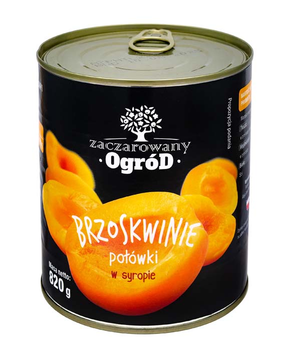 Zaczarowany Ogród Brzoskwinie połówki wsyropie 820/480g
