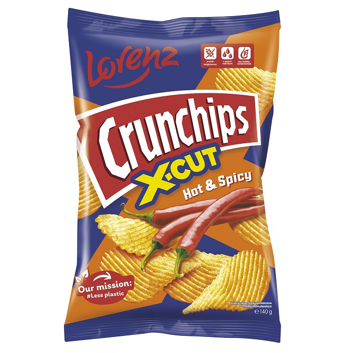 Chipsy Crunchips X-Cut Hot&Spicy 140g