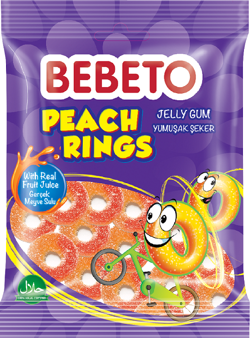Żelki brzoskwiniowe kwaśne Bebeto 80g