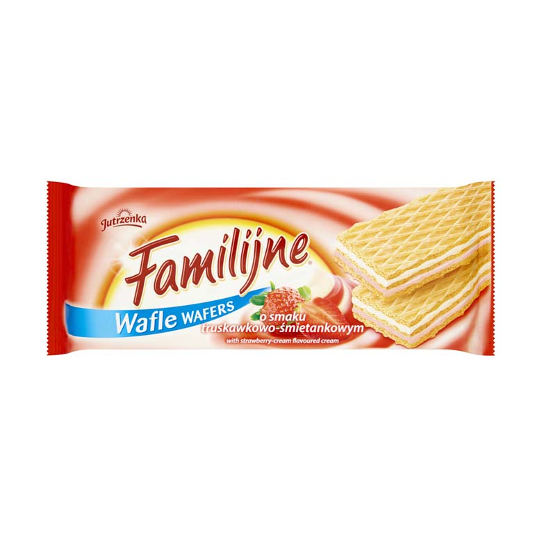 Wafle truskawkowo-śmietankowe  Familijne 180g