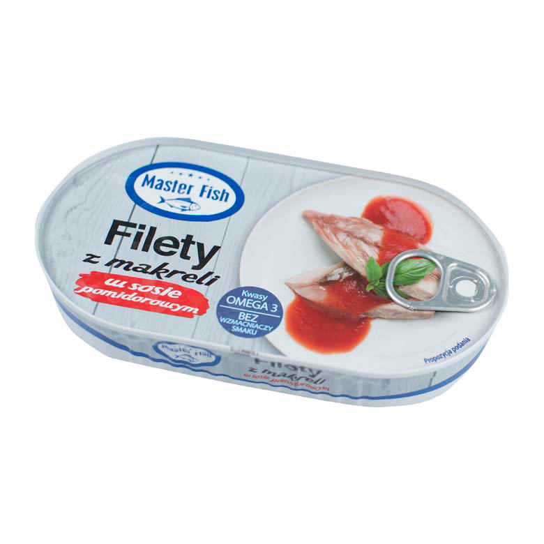 Filety z makreli w sosie pomidorowym  Master Fish 170g