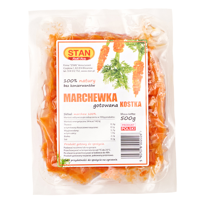 Marchewka gotowana kostka 500g