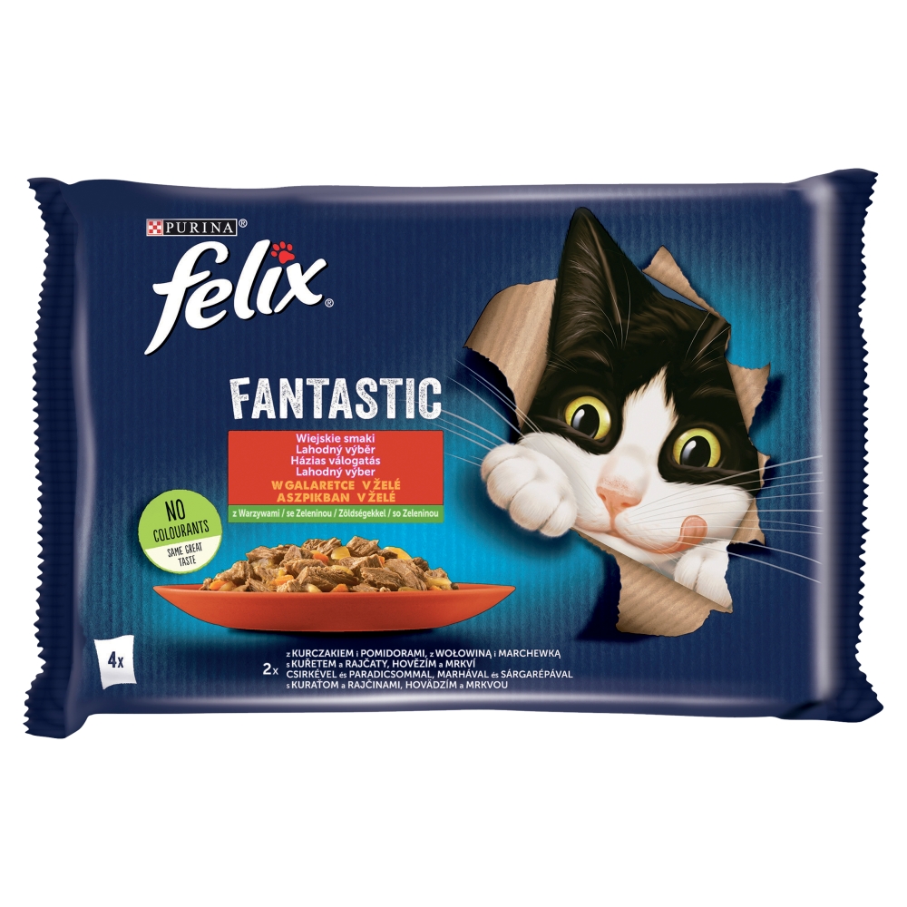 Karma dla kota Felix mięso z warzywami 4x85g esklep.polomarket.pl