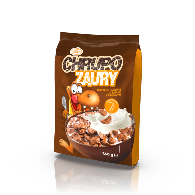 Płatki muszelki czekoladowe  Chrupozaury 250g
